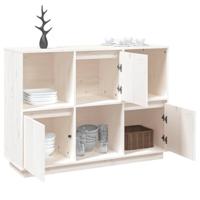 Dressoir 110,5x35x80 cm massief grenenhout wit - thumbnail