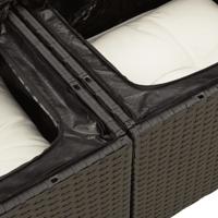 6-delige Loungeset met kussens poly rattan zwart - thumbnail