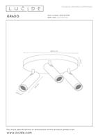 Lucide GRADO - Plafondspot - Ø 25 cm - 3xGU10 (MR11) - Taupe - thumbnail