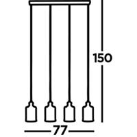 Searchlight 4-lichts hanglampPipes - 1164-4AB - thumbnail
