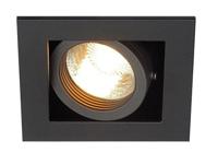 SLV InbouwspotKadux 1 GU10 Square 9cm zwart - 115510 - thumbnail
