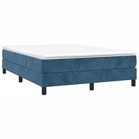 Boxspring bed 140x190 cm fluweel donkerblauw - thumbnail