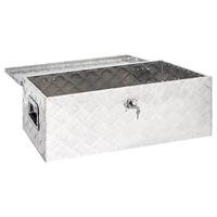 Opbergbox 90x47x33,5 cm aluminium zilverkleurig - thumbnail