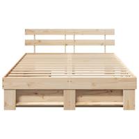 Bedframe met hoofdeinde Bruin 140 x 200 cm Massief grenenhout - thumbnail