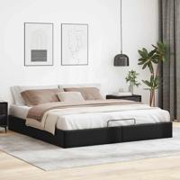Bedframe zonder matras 200x200 cm kunstleer zwart - thumbnail
