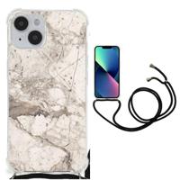 iPhone 14 Anti-Shock Hoesje Marmer Beige - thumbnail