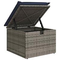 6-delige Loungeset met kussens poly rattan grijs - thumbnail