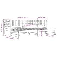 Slaapbank uitschuifbaar massief grenenhout 2x(90x190) cm - thumbnail