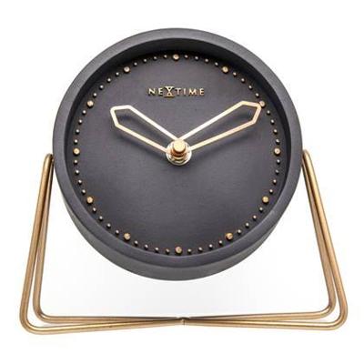 NeXtime NE-5204ZW Tafelklok 17.5x15.5x5 Cm, Polyresin, Zwart