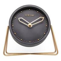 NeXtime NE-5204ZW Tafelklok 17.5x15.5x5 Cm, Polyresin, Zwart - thumbnail