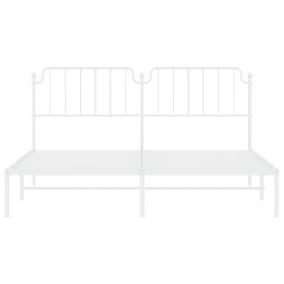 Bedframe met hoofdbord metaal wit 160x200 cm