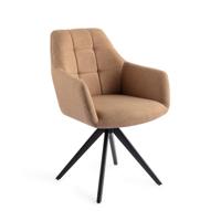 Jesper Home Draaibare Eetkamerstoel 'Noto' Turn Black, kleur Toasted Toffee - thumbnail