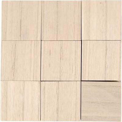 Creativ Company Houten blokken, afm 4x4x4 cm, 9 stuk/ 1 doos