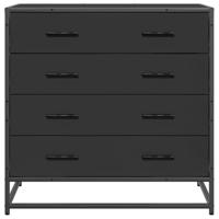 Ladekast 70x41x70 cm bewerkt hout zwart - thumbnail