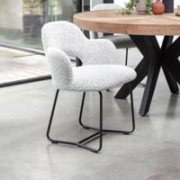 MUST Living Eetkamerstoel 'Vista' Bouclé, kleur Lichtgrijs - thumbnail