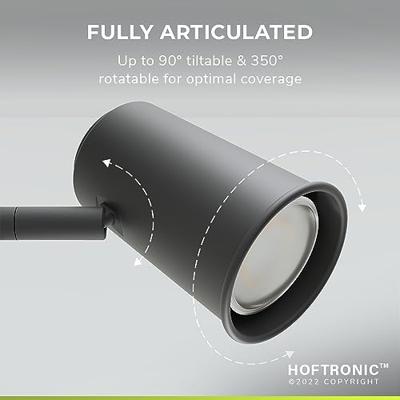 Riga - LED Tafellamp - 4 Watt 345 Lumen - 6500K Daglicht wit- Kantelbaar en Draaibaar - Ingebouwde snoerdimmer - Bureaulamp - GU10 - IP20 voor binnen - Zwart