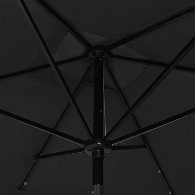 VidaXL Parasol met led's en stalen paal 2x3 m zwart VidaXL Parasol met led's en stalen paal 2x3 m zwart