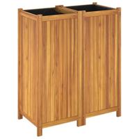 VidaXL Plantenbak met voering 84x42x100 cm massief acaciahout - thumbnail