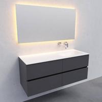 Badkamermeubel Solid Surface BWS Oslo 120x46 cm Rechts Mat Antraciet 4 Laden (0 kraangaten) - thumbnail