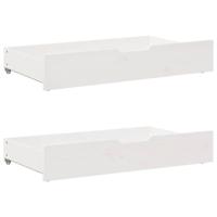 Slaapbank met lades 90x200 cm massief grenenhout wit - thumbnail