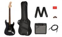 Squier Affinity Series Stratocaster HSS Pack IL Charcoal Frost Metallic starterset elektrische gitaar - thumbnail