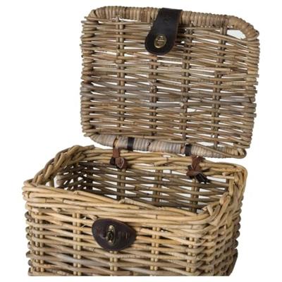 Rotan Fietsmand Junior Met Klep Naturel