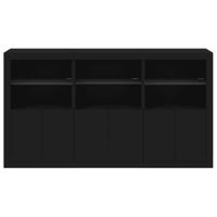 Dressoir met LED-verlichting 181,5x37x100 cm zwart - thumbnail
