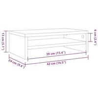 Monitorstandaard 42x24x13 cm bewerkt hout oud houtkleurig - thumbnail
