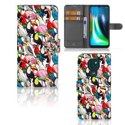 Motorola Moto G9 Play | E7 Plus | Telefoonhoesje | Met pasjeshouder | Birds