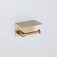 Fortifura Calvi - toiletrolhouder - met plateau - Geborsteld Messing PVD (Goud) SW1183053 - thumbnail