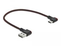 Delock USB-kabel USB 2.0 USB-A stekker, USB-C stekker 0.20 m Zwart Vergulde steekcontacten 85279 - thumbnail