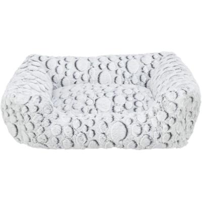 TRIXIE HONDENMAND MILA HOEKIG PLUCHE WIT/GRIJS 50X40 CM