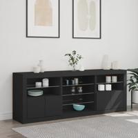 Dressoir met LED-verlichting 181,5x37x67 cm zwart - thumbnail