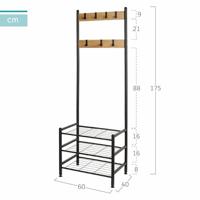 Jassenrek met schap Max Home Staal Melamine spaanderplaat Minimalist 60 x 175 x 40 cm - thumbnail