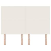 LED Hoofdbord met LED-striplichten Crème 160 cm Polyester - thumbnail