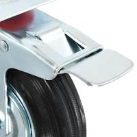 Zwenkwielen met dubbele remmen 4 st 125 mm - thumbnail