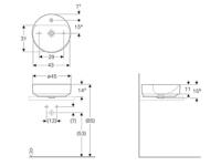 Geberit Variform opzetwastafel rond 45cm met overloop wit 500.769.01.2 - thumbnail