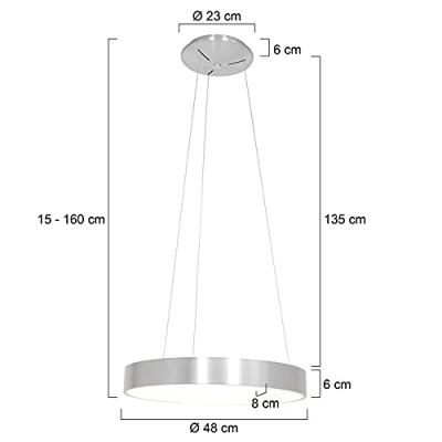 Steinhauer Led hanglampRinglede Ø 48cm metaalgrijs - 2695ZI