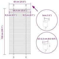 Pliss rolgordijn 65x150 cm stofbreedte 64,4 cm polyester zwart - thumbnail