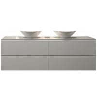 Badkamermeubelset Gliss Zeus 160 cm Mat Wit Met Waskom - thumbnail