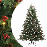 VidaXL Kunstkerstboom groen 210 cm pvc en metaal en plastic - thumbnail