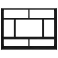 Wandschap 75x16x55 cm bewerkt hout zwart eikenkleur - thumbnail