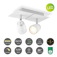 Home sweet home LED opbouwspot Gina 2 lichts ↔ 23,5 cm - wit - thumbnail