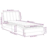 Bed met matras "Hanko" fluweel roze 80x200 cm - thumbnail