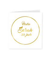 Sarah Verjaardagskaart Goud/Wit - thumbnail