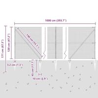 VidaXL Afrasteringspaal grijs 10 x 1,2 m (12 x 12 mm gaas) - thumbnail