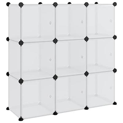 VidaXL Opbergkubus organizer met 9 kubussen en deuren transparant pp VidaXL Opbergkubus organizer met 9 kubussen en deuren transparant pp