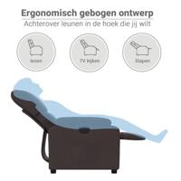 Fauteuil verstelbaar elektrisch stof donkerbruin - thumbnail