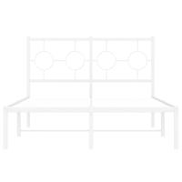 Bedframe met hoofdbord metaal wit 120x190 cm - thumbnail