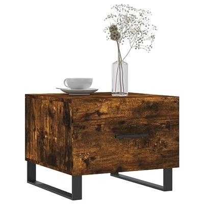 Salontafels 2 st 50x50x40 cm bewerkt hout gerookt eikenkleurig Salontafels 2 st 50x50x40 cm bewerkt hout gerookt eikenkleurig